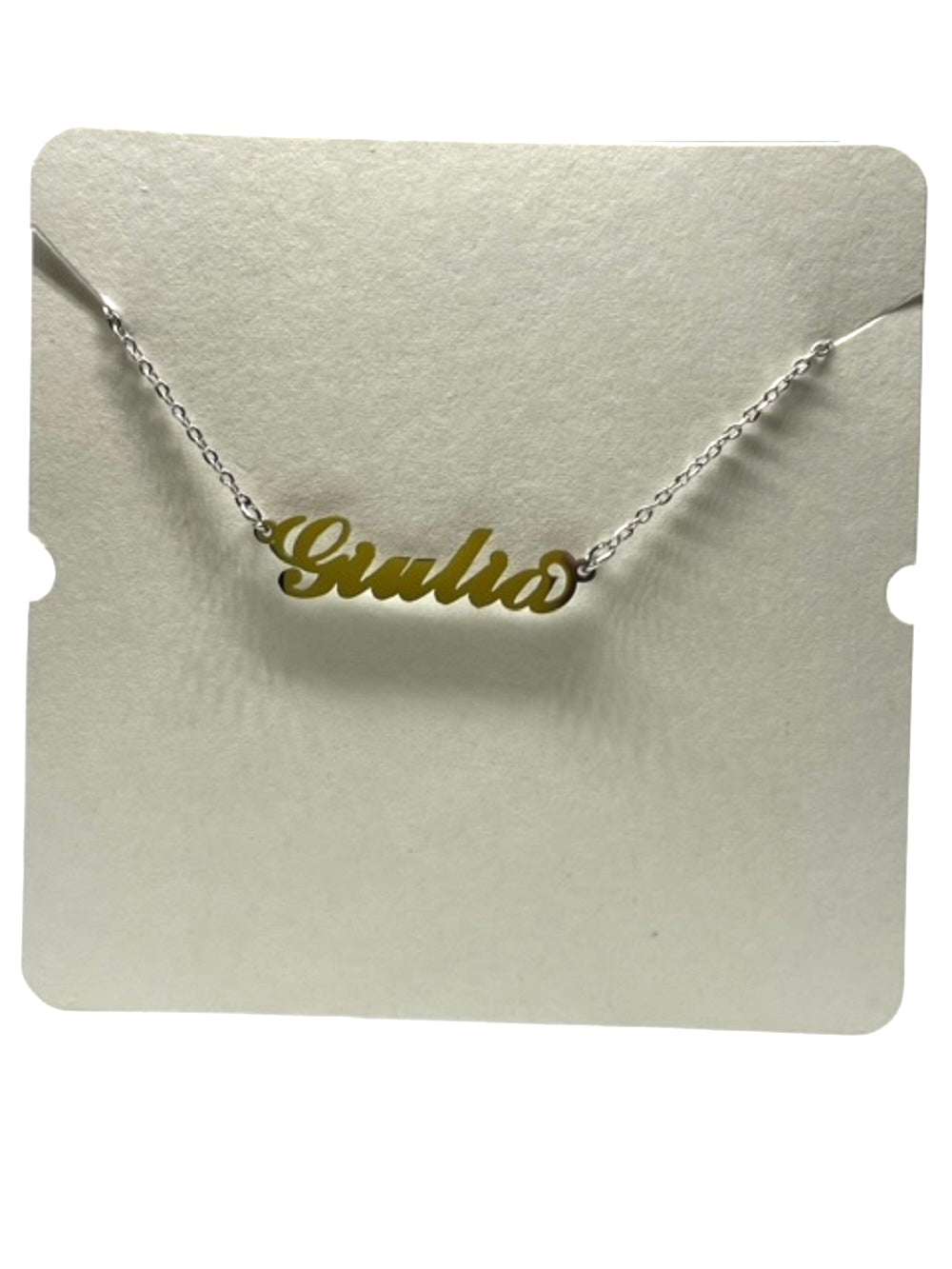 Collana in acciaio con il nome   A-G
