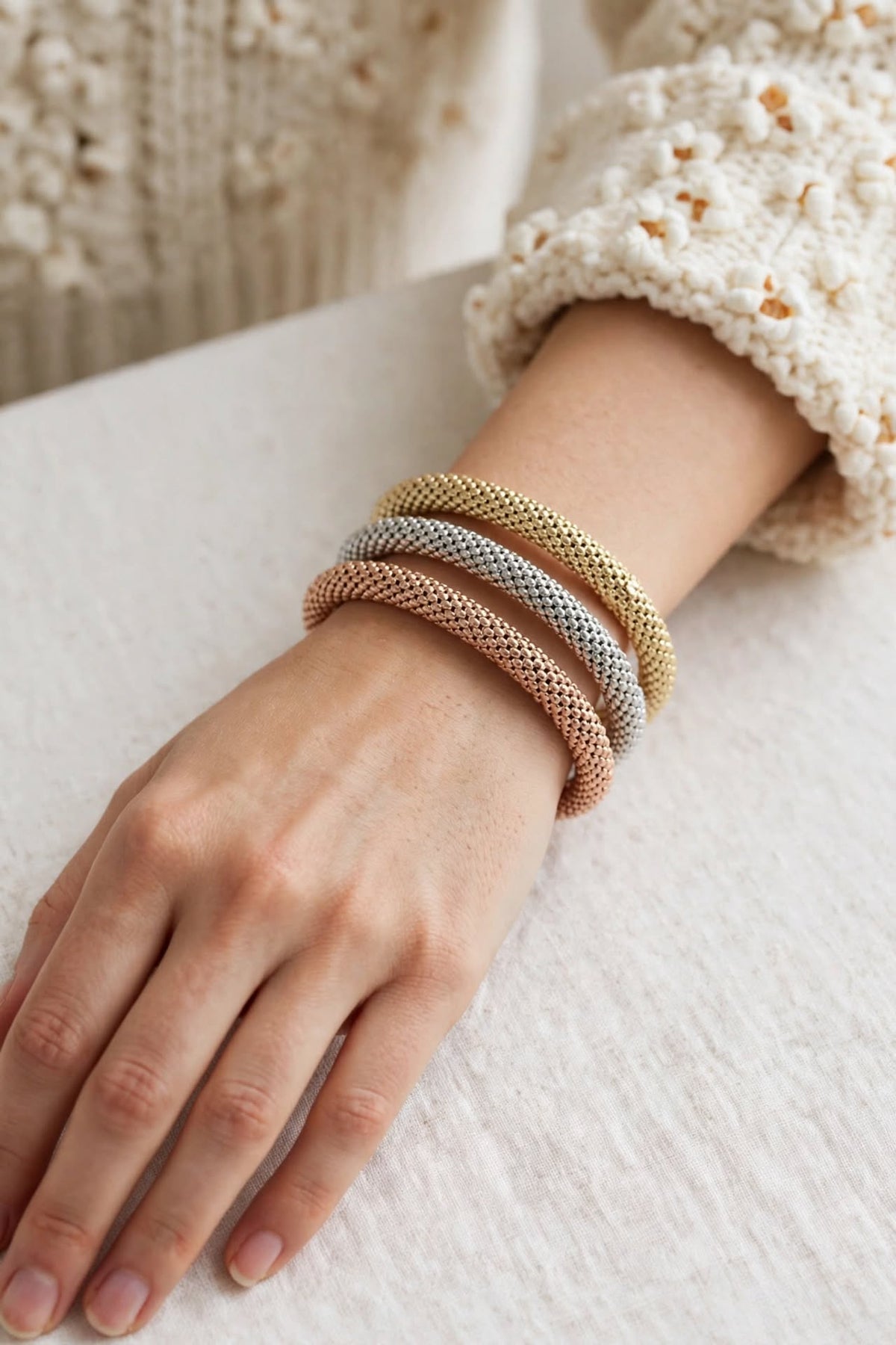 Bracciali in argento 925‰ maglia elasticizzata