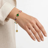 Bracciale in cristallo e acciaio inossidabile dorato