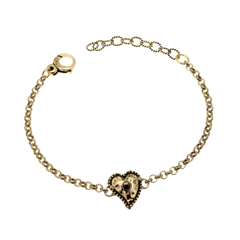 Bracciale cuore Alcozer con granato.