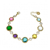 Bracciale in cristallo e acciaio inossidabile dorato