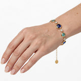 Bracciale in cristallo e acciaio inossidabile dorato