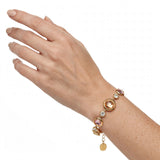 Bracciale in cristallo e acciaio inossidabile dorato
