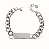 Bracciale targa in acciaio e acciaio dorato