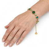 Bracciale in cristallo e acciaio inossidabile dorato