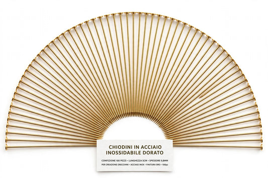 Chiodini Testa Piatta 50 mm x 0,8mm Acciaio Inossidabile per Orecchini - Spilli Lunghi per Creazione Orecchini Fai da Te - Ipoallergenico