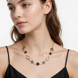 Collana in cristallo e acciaio inossidabile dorato