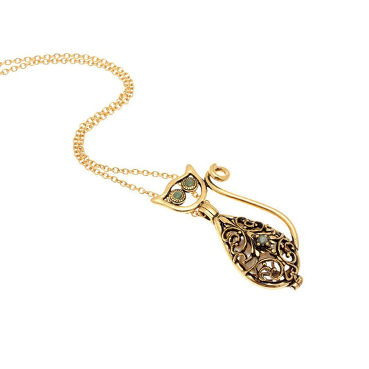 Collana con il Gatto di Alcozer e perle scaramazze