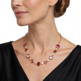 Collana in cristallo e acciaio inossidabile dorato