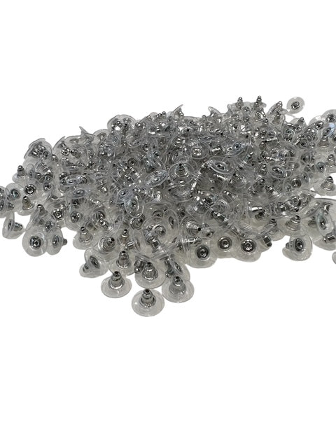 Fermagli Per Orecchini A Farfalla In Plastica Trasparente: 50 Pezzi, Foro 0,7 Mm, Chiusure Di Ricambio Per Orecchini A Perno - 2