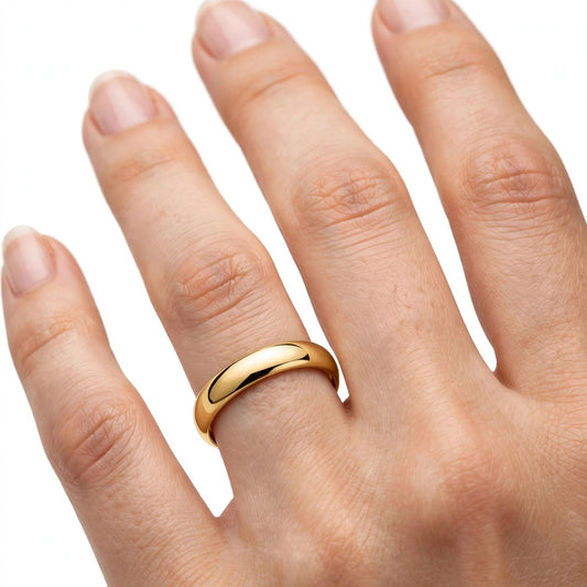 Anello fede dorata in acciaio inossidabile
