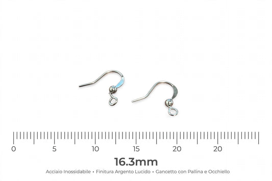 Ganci per orecchino in acciaio e acciaio dorato monachella gancetti per orecchini pendenti