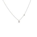 Collana argentata in acciaio inossidabile con iniziale e zirconi