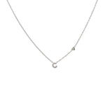 Collana argentata in acciaio inossidabile con iniziale e zirconi