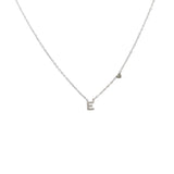 Collana argentata in acciaio inossidabile con iniziale e zirconi