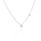 Collana argentata in acciaio inossidabile con iniziale e zirconi