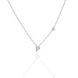 Collana argentata in acciaio inossidabile con iniziale e zirconi