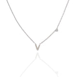 Collana argentata in acciaio inossidabile con iniziale e zirconi