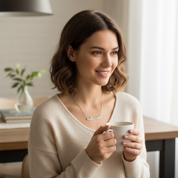 Collana in acciaio con il nome   A-G