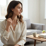 Collana famiglia con cuoricino in acciaio inossidabile