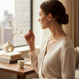 Collana famiglia con cuoricino in acciaio inossidabile