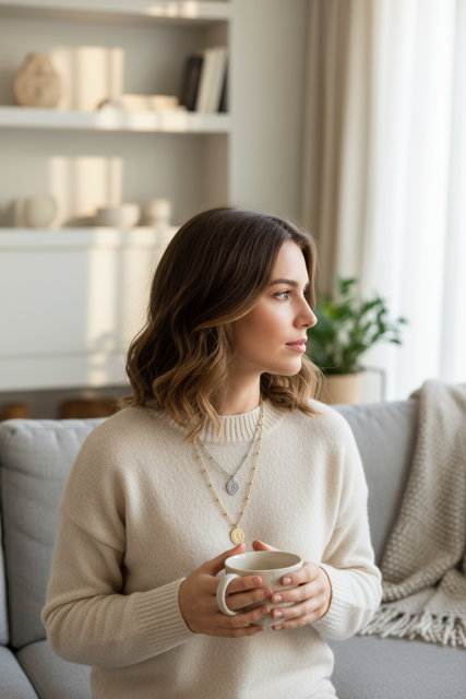 Collana rosario Madonna in acciaio inossidabile