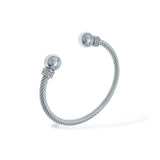 Bracciale donna rigido 2 ball in acciaio con pietre