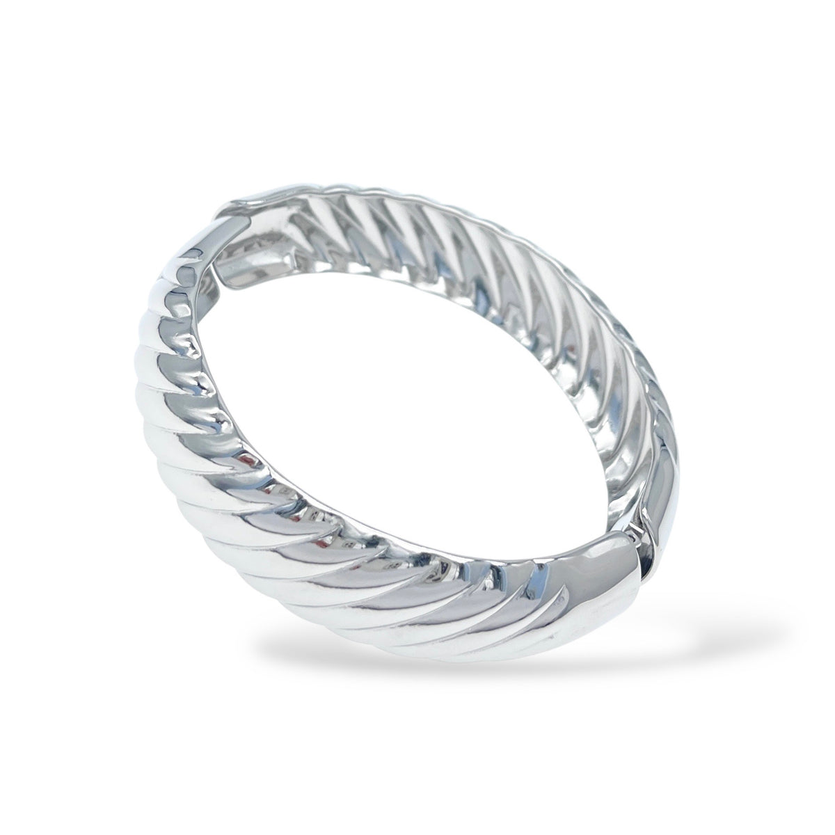 Bracciale donna rigido tortiglione apribile in acciaio inossidabile