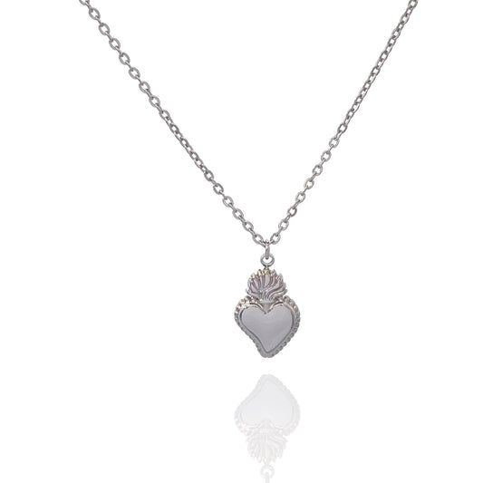 Collana in acciaio Sacro Cuore