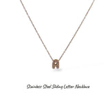 Collana iniziale lettera double in acciaio inossidabile colore oro e strass