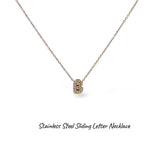 Collana iniziale lettera double in acciaio inossidabile colore oro e strass