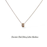 Collana iniziale lettera double in acciaio inossidabile colore oro e strass