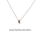 Collana iniziale lettera double in acciaio inossidabile colore oro e strass