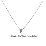 Collana iniziale lettera double in acciaio inossidabile colore oro e strass
