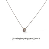 Collana iniziale lettera double in acciaio inossidabile colore oro e strass