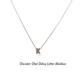 Collana iniziale lettera double in acciaio inossidabile colore oro e strass