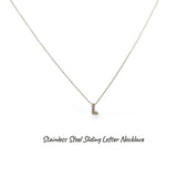 Collana iniziale lettera double in acciaio inossidabile colore oro e strass