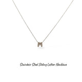 Collana iniziale lettera double in acciaio inossidabile colore oro e strass