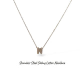 Collana iniziale lettera double in acciaio inossidabile colore oro e strass