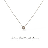 Collana iniziale lettera double in acciaio inossidabile colore oro e strass