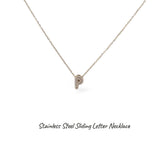 Collana iniziale lettera double in acciaio inossidabile colore oro e strass