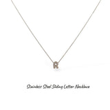 Collana iniziale lettera double in acciaio inossidabile colore oro e strass