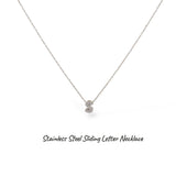 Collana iniziale lettera double in acciaio inossidabile colore oro e strass