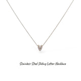 Collana iniziale lettera double in acciaio inossidabile colore oro e strass