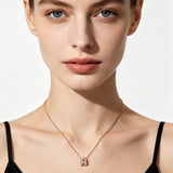 Collana iniziale lettera double in acciaio inossidabile colore oro e strass