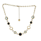 Collana in cristallo e acciaio inossidabile dorato