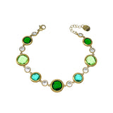 Bracciale in cristallo e acciaio inossidabile dorato