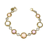 Bracciale in cristallo e acciaio inossidabile dorato