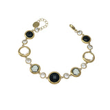 Bracciale in cristallo e acciaio inossidabile dorato