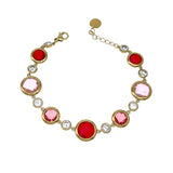 Bracciale in cristallo e acciaio inossidabile dorato